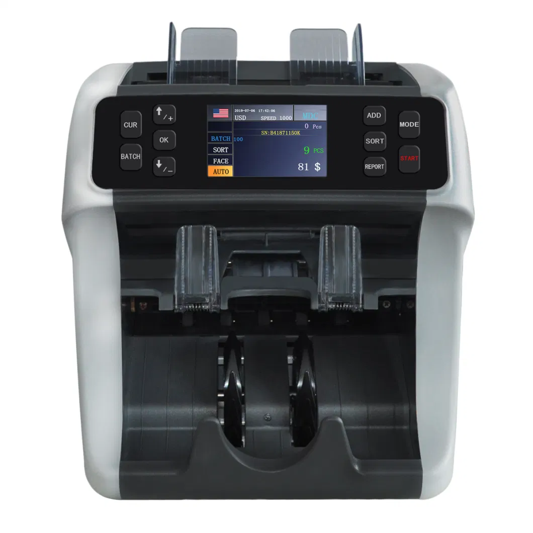 Professional Mix Denomination Banknote Cash Sorting Machine and 2 Pocket Money Counting Machine, Bill Counter, Cis Money Counter, Sorter