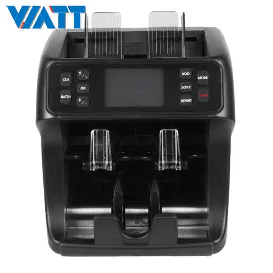 Professional 1+1 Pocket Value Bill Counting Machine Mixed Currency Money Counter and Sorter Wt